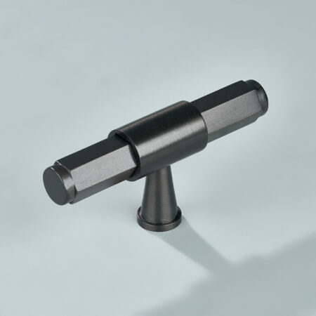 Torq Hexagonal Solid Brass Cabinet T-Knob - Gunmetal