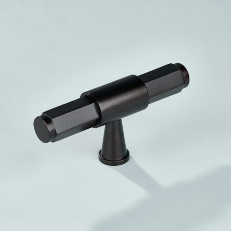Torq Hexagonal Solid Brass Cabinet T-Knob - Oil Rubbed Bronze