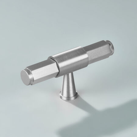 Torq Hexagonal Solid Brass Cabinet T-Knob - Silver