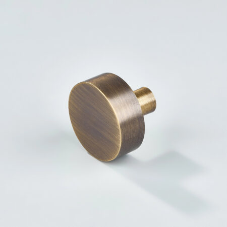 Finn Solid Brass Round Cabinet Knob - Antique Bronze