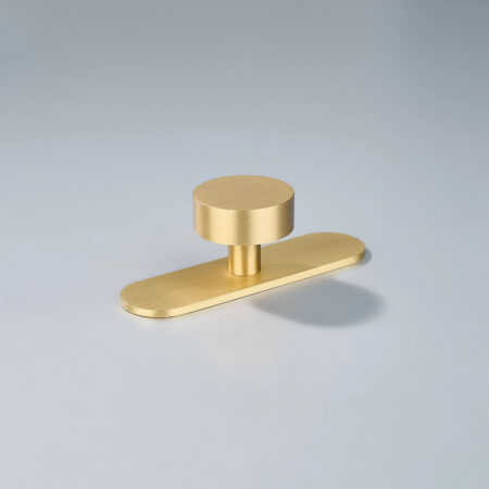 Rond Solid Brass Round Knob With Backplate - Gold
