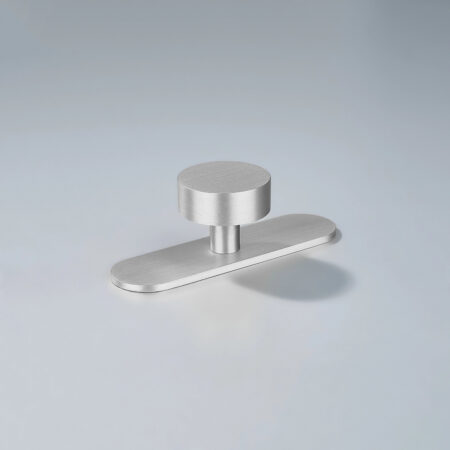 Rond Solid Brass Round Knob With Backplate - Silver