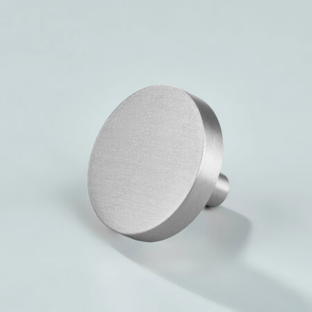 Mave Round Brass Cabinet Knob - Silver