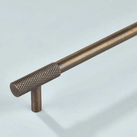 Jorel Knurled Brass Cabinet Handle - Antique Bronze