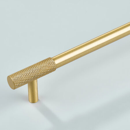 Jorel Knurled Brass Cabinet Handle - Gold