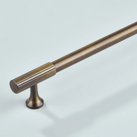 Fivel Linear Knurled Brass Cabinet Handle - Antique Bronze