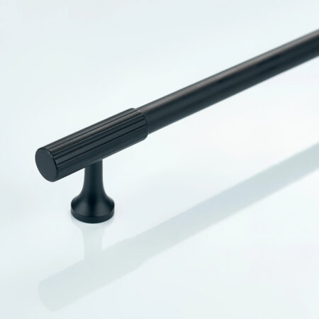 Fivel Linear Knurled Brass Cabinet Handle - Black