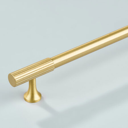 Fivel Linear Knurled Brass Cabinet Handle - Gold