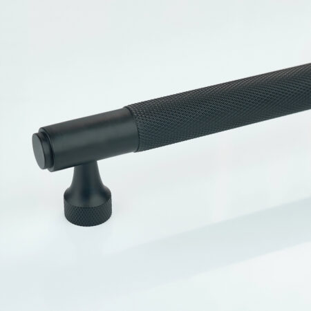 Ivon Knurled Brass Cabinet Handle - Black