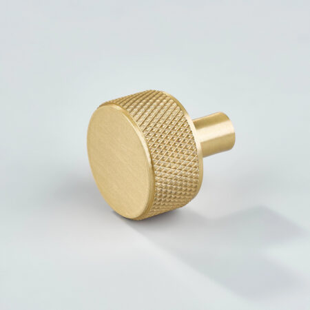 Grafton Knurled Round Brass Cabinet Knob - Gold