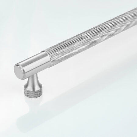 Ivon Knurled Brass Cabinet Handle - Silver