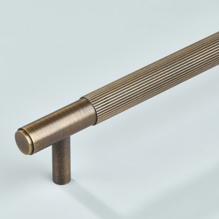 Neel Linear Knurled Brass Cabinet Handle - Antique Bronze