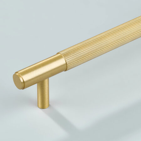 Neel Linear Knurled Brass Cabinet Handle - Gold