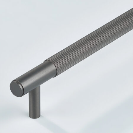 Neel Linear Knurled Brass Cabinet Handle - Gunmetal