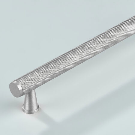 Doyen Knurled Brass Cabinet Handle - Silver