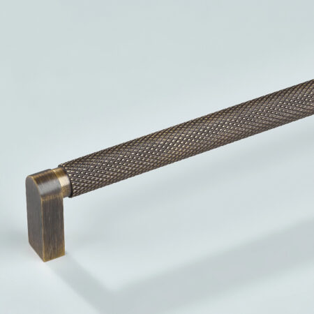 Arvel Knurled Brass Cabinet Handle - Antique Bronze