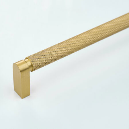 Arvel Knurled Brass Cabinet Handle - Gold
