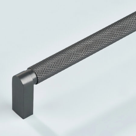 Arvel Knurled Brass Cabinet Handle - Gunmetal