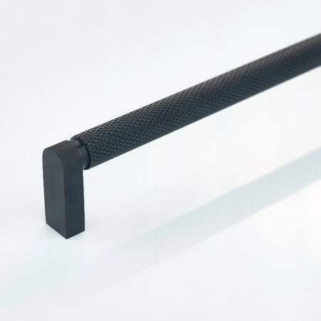 Arvel Knurled Brass Cabinet Handle - Black