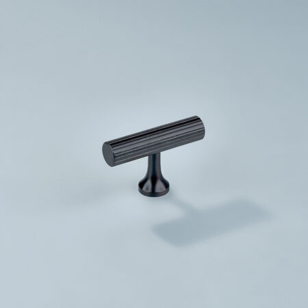 Keld Linear Knurled Brass Cabinet T-Knob - Oil Rubbed Bronze