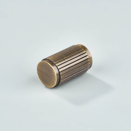 Keld Linear Knurled Brass Cylinder Knob - Antique Bronze
