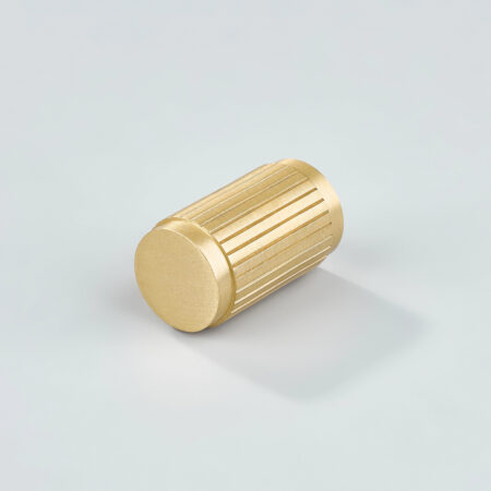 Keld Linear Knurled Brass Cylinder Knob - Gold