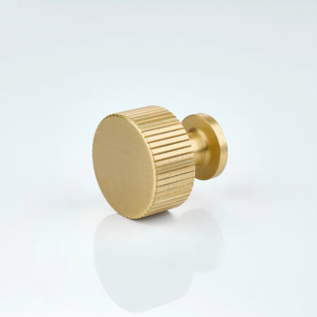 Keld Linear Knurled Round Brass Cabinet Knob - Gold