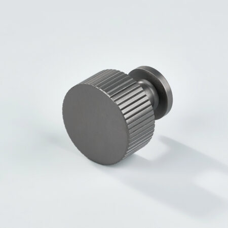 Keld Linear Knurled Round Brass Cabinet Knob - Gunmetal