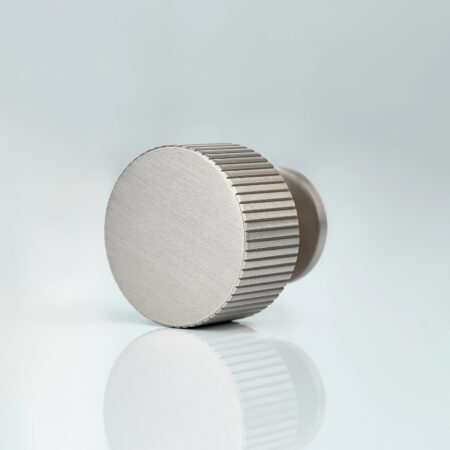 Keld Linear Knurled Round Brass Cabinet Knob - Silver
