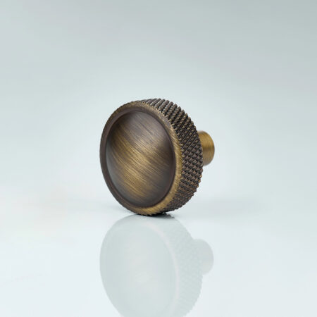 Fenn Knurled Brass Round Cabinet Knob - Antique Bronze