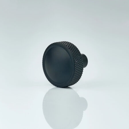 Fenn Knurled Brass Round Cabinet Knob - Black