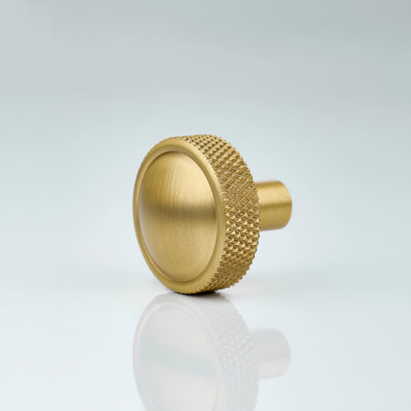 Fenn Knurled Brass Round Cabinet Knob - Gold