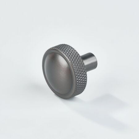 Fenn Knurled Brass Round Cabinet Knob - Gunmetal
