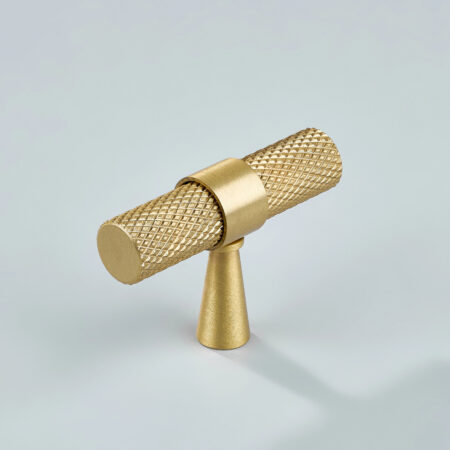 Sten Knurled Brass Cabinet T-Knob - Gold