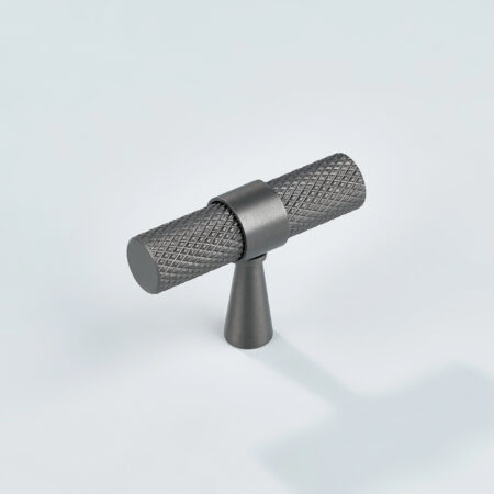 Sten Knurled Brass Cabinet T-Knob - Gunmetal