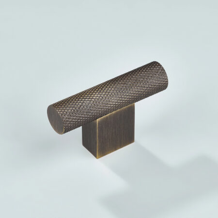 Daxon Knurled Brass Cabinet T-Knob - Antique Bronze